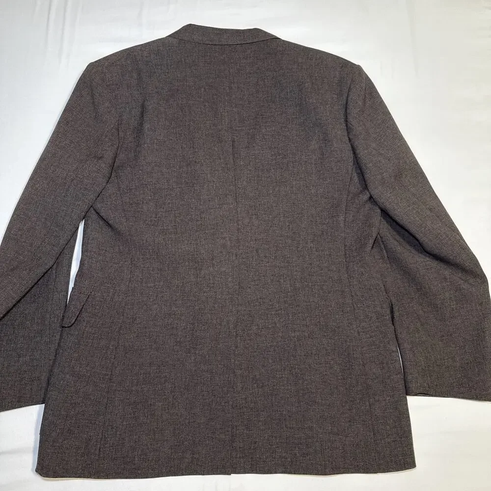 VTG Levis Sportswear 2-Button Action Suit Blazer Jacket Dark Brown Mens 44 R EUC